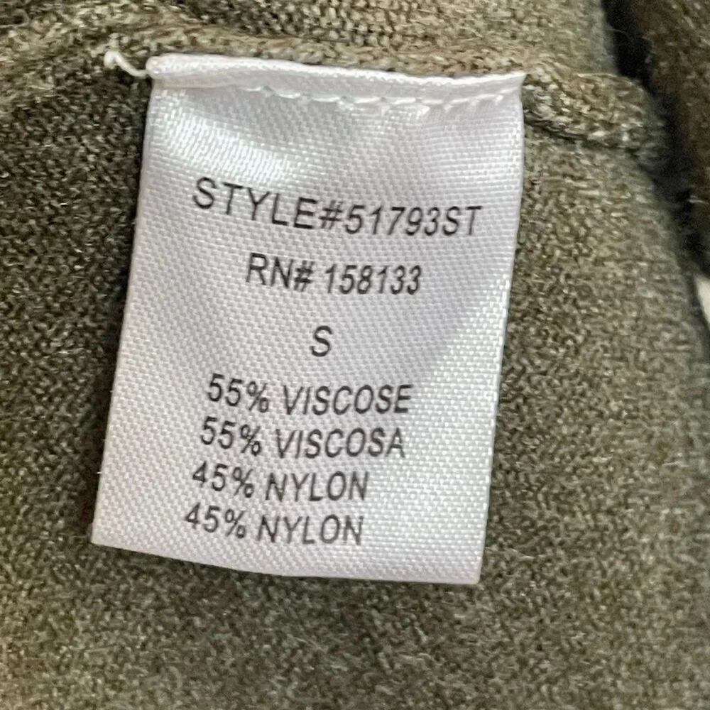 Pink Clover Stitch Fix Open Front Olive Cardigan Sweater Small NWT Lightweight - Picture 10 of 13